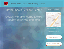 Tablet Screenshot of dovershoresvet.com